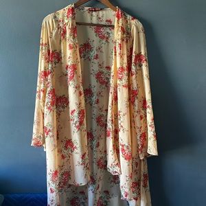 Floral Open Cardigan